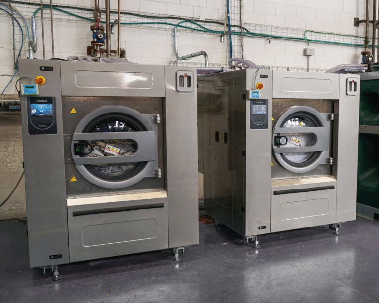 Commercial laundromat washers commonly repaired and maintained by our Madison laundry equipment service team.