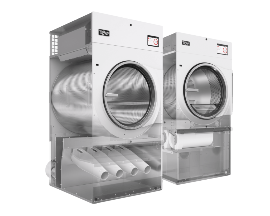 Commercial dryer interior and airflow system displayed in a cutaway design to highlight industrial laundry repair capabilities in Madison.