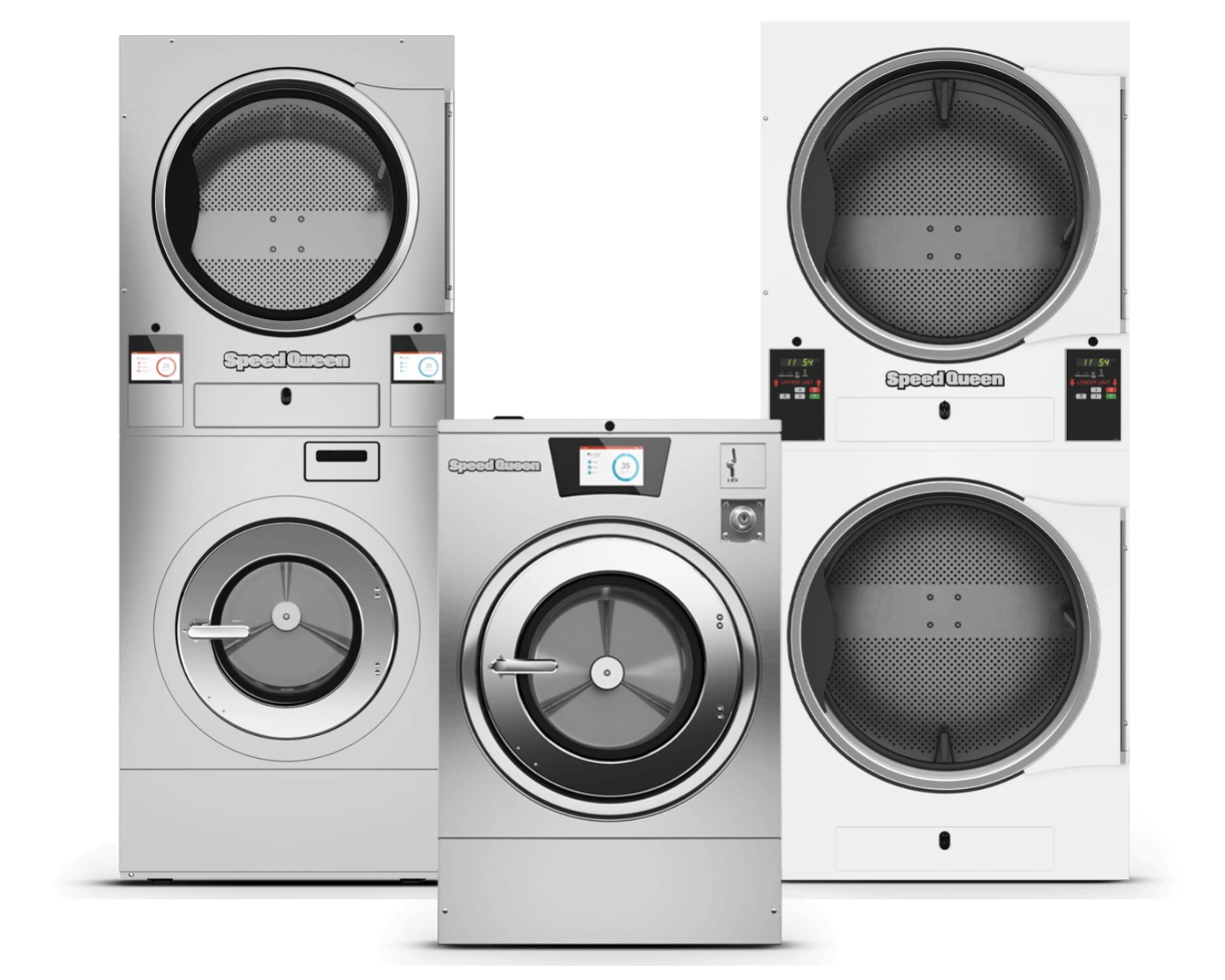 Speed Queen commercial washers and dryers for sale in Rincon provided and supported by Southeastern Laundry.