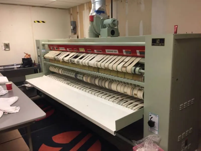 Sharper finish ironers on premise laundry equipment