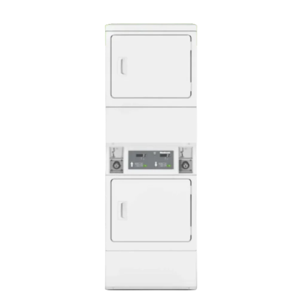 Huebsch stacked dryer shown for Southeastern Laundry huebsch vended laundry equipment in Orlando.