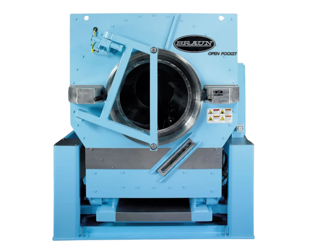 Braun OPL washer shown as high-capacity on-premise laundry equipment for commercial laundry operations in Florida.