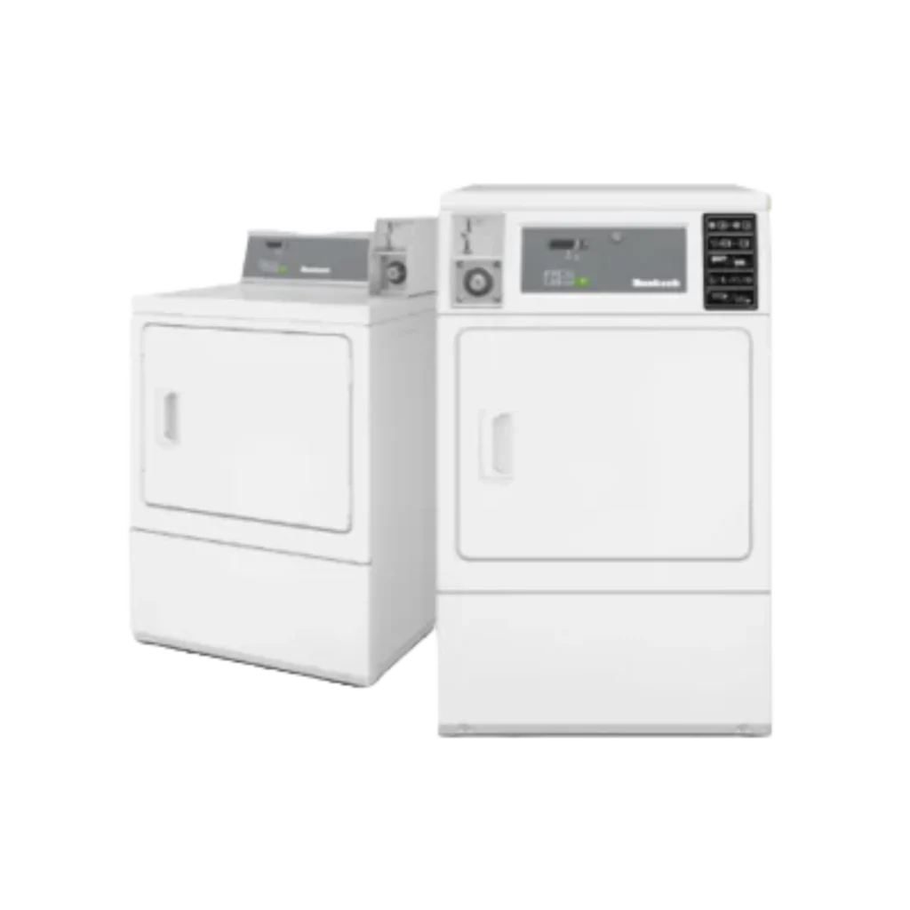 Coin operated washer and dryer laundromat equipment for sale by Southeastern Laundry prepared for high-capacity laundromats in Orlando.