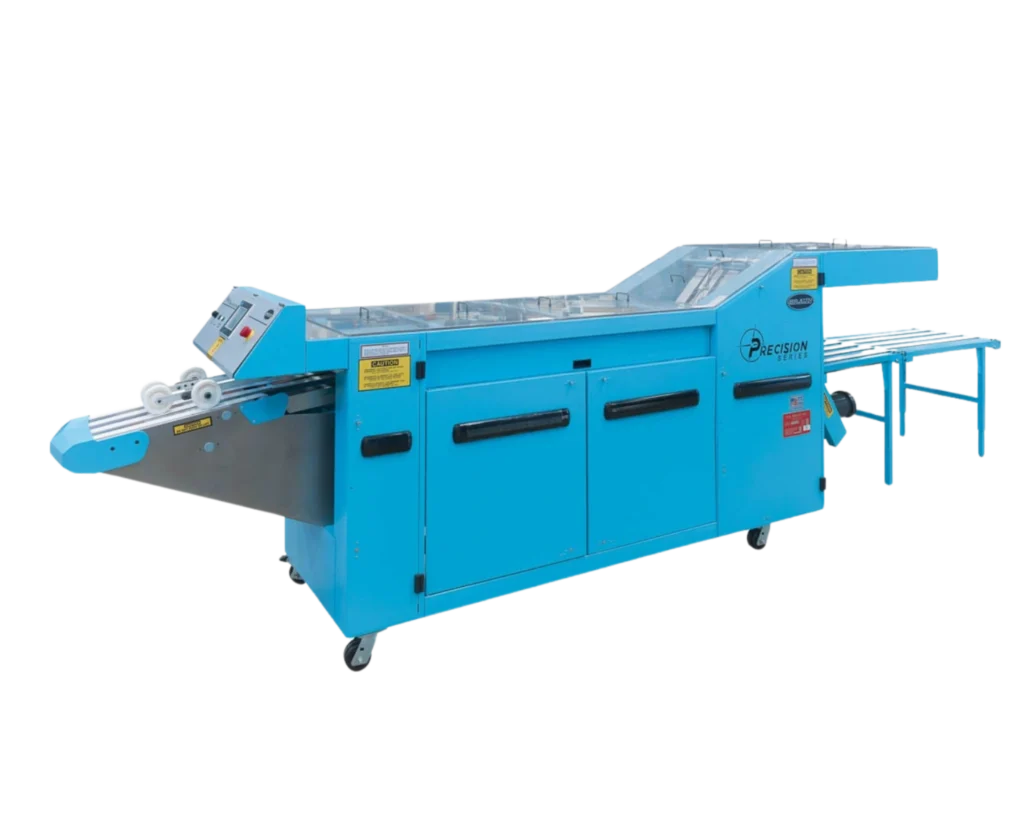 Commercial laundry finishing equipment for Orlando operations shown with conveyor feed and Precision Series controls.