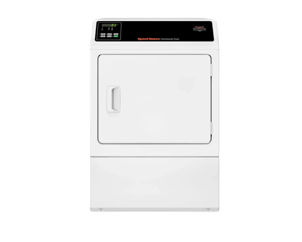 Speed Queen commercial dryer that can help improve laundromat cash flow with reliable drying performance